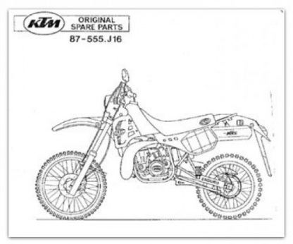 Official 1987 KTM 350 500 MX Engine Chassis Parts Manual