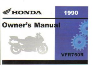 Official 1990 Honda VFR750R RC30 Factory Owners Manual