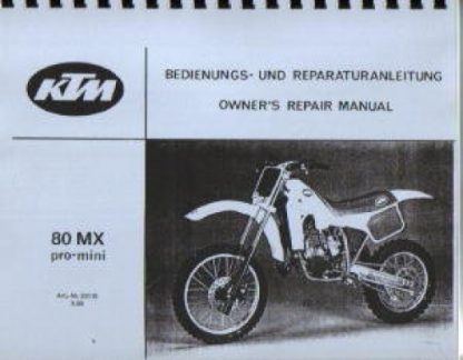 Official 1985-1986 KTM 80 MX Pro Mini Owners Handbook