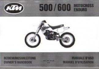 Official 1991 KTM 500 600 Motocross Enduro Owners Handbook