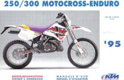 Official 1995 KTM 250 300 Motocross Enduro Owners Handbook