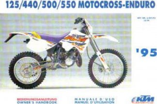 Official 1995 KTM 125 440 500 550 Motorcycle Owners Manual