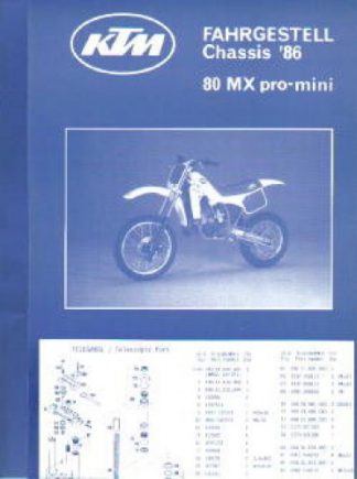 Official 1985-1986 KTM 80MX Chassis Spare Parts Poster