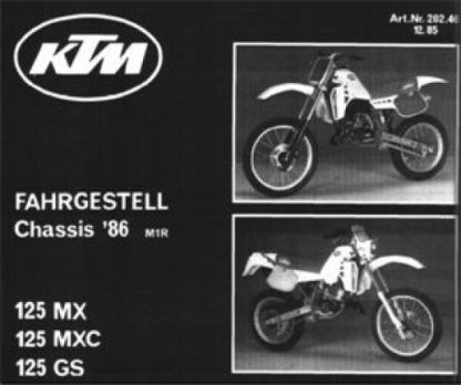 Official 1986 KTM 125 MX MXC Chassis Spare Parts Poster