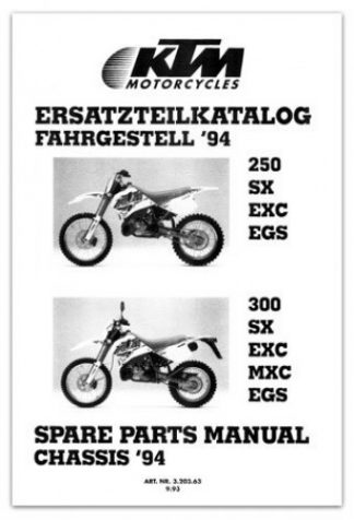 Official 1994 KTM 250 300 Chassis Spare Parts Manual