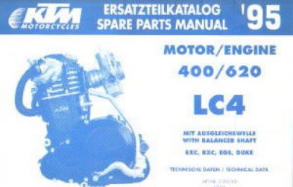 Official 1995 KTM 400 620 LC4 EXC RXC EGS Duke Engine Spare Parts Manual