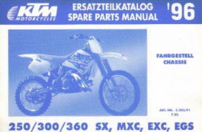 Official 1996 KTM 250 300 360 SX MXC EXC EGS Chassis Spare Parts Manual