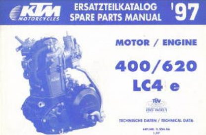 Official 1997 KTM 400 620 LC4e Spare Parts Manual Engine