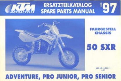 Official 1997 KTM 50 SRX Adventure Pro Junior Pro Senior Chassis Spare Parts Manual