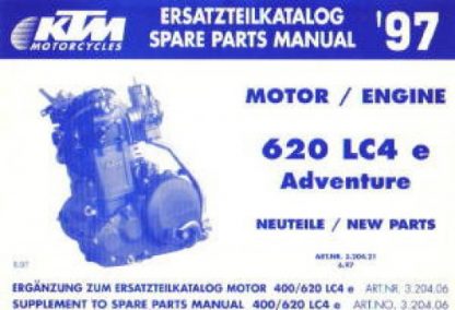 Official 1997 KTM 620 LC4 e Adventure Engine Parts Manual Supplement