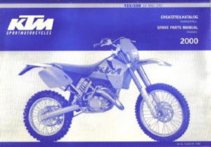 Official 2000 KTM 125 200 SX MXC EXC Chassis Spare Parts Manual