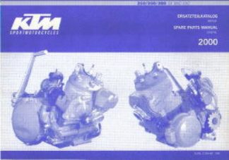 Official 2000 KTM 250 300 380 SX MXC EXC Engine Spare Parts Manual