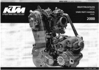 Official 2000 KTM 400 520 SX EXC Racing Engine Spare Parts Manual