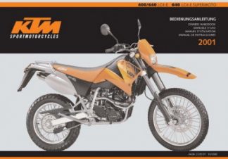 Official 2001 KTM 400 640 LC4-E and 640 LC4-E Supermoto Owners Handbook