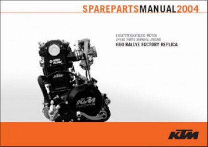 Official 2004 KTM 660 Rallye Factory Replica Engine Spare Parts Manual