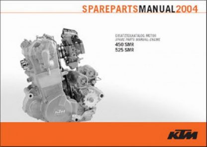 Official 2004 KTM 450 525 SMR Engine Spare Parts Manual