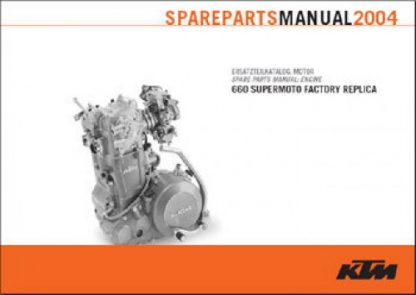 Official 2004 KTM 660 Supermoto Factory Replica Engine Spare Parts Manual