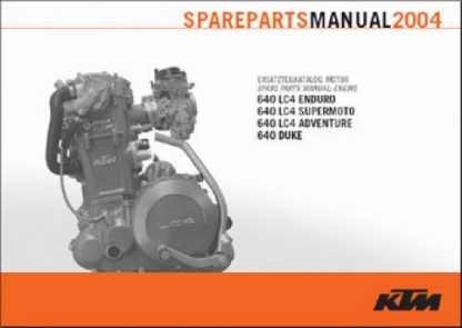 Official 2004 KTM 640 LC4 Duke Engine Spare Parts Manual