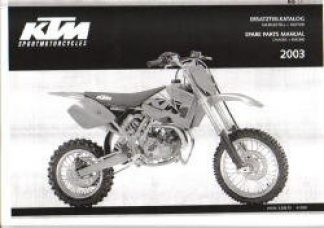 Official 2003 KTM 65SX Engine and Chassis Spare Parts Manual