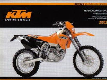 Official 2002 KTM 400 520 SX MXC EXC RACING Owners Handbook