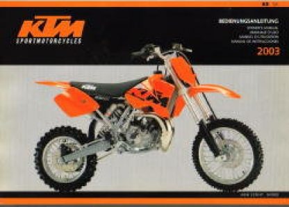 Official 2003 KTM 65SX Owners Handbook