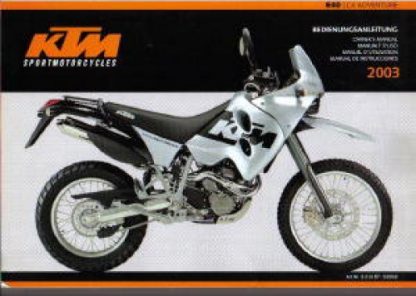 Official 2003 KTM 640 LC4 Adventure Owners Manual