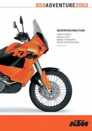 Official 2003 KTM 950 Adventure Owners Manual