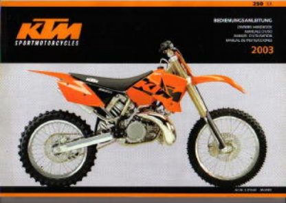 Official 2003 KTM 250SX Owners Handbook