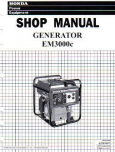 Honda EM3000c Generator Shop Manual