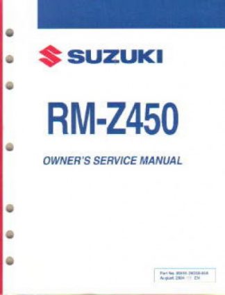 Official 2005 Suzuki RM-Z450 K5 Factory Service Owners Manual