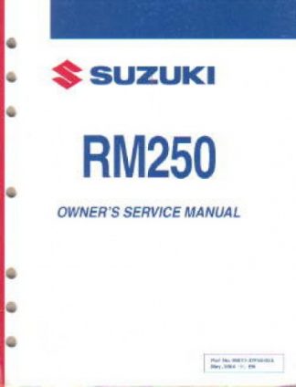 Official 2008 Suzuki RM250 K8 Factory Owners Service Manual