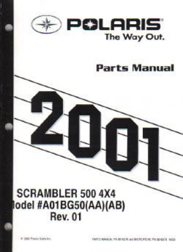 01 Polaris Scrambler 500 4 4 Parts Manual