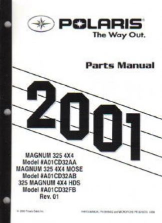 Official 2001 Polaris Magnum 325 4X4 Parts Manual