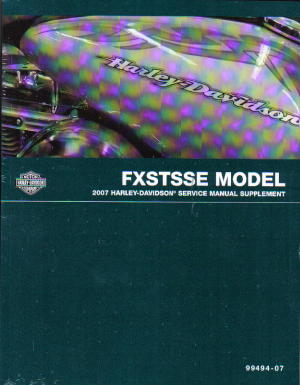 Official 2007 Harley Davidson FXSTSSE Service Manual Supplement