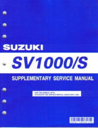 Official 2005 Suzuki SV1000K5 Service Manual Supplement