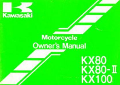 Official 1990 Kawasaki KX80P3 1990 Kawasaki KX80N3 Big Wheel 1990 Kawasaki KX80L3 1990 Kawasaki KX80M3 Owners Manual