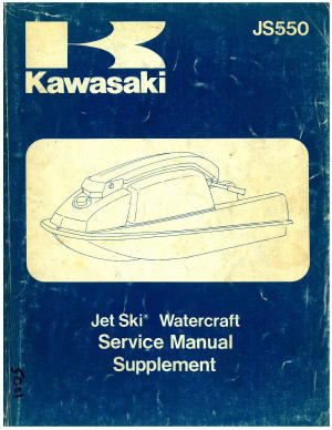 Used 1994 Kawasaki XiR Jet Ski JH750-D1 Service Manual Supplement