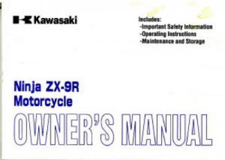 Official 2001 Kawasaki ZX900-E2 Ninja ZX-9R Owners Manual