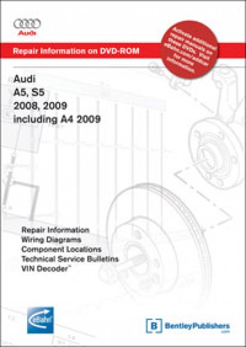 Audi A5 S5 2008 2009 A4 2009 Repair Information On Dvd Rom