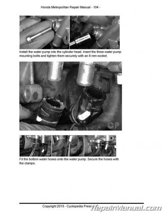 CHF50 Metropolitan Honda Scooter Service Manual Printed by Cyclepedia