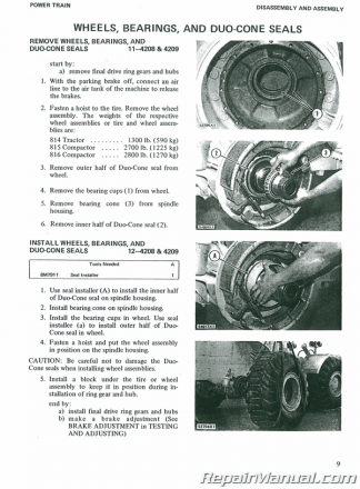 Caterpillar 814 815 816 Tractor Compactor Service Manual