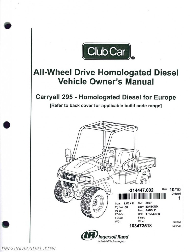 club car carryall 295 parts manual