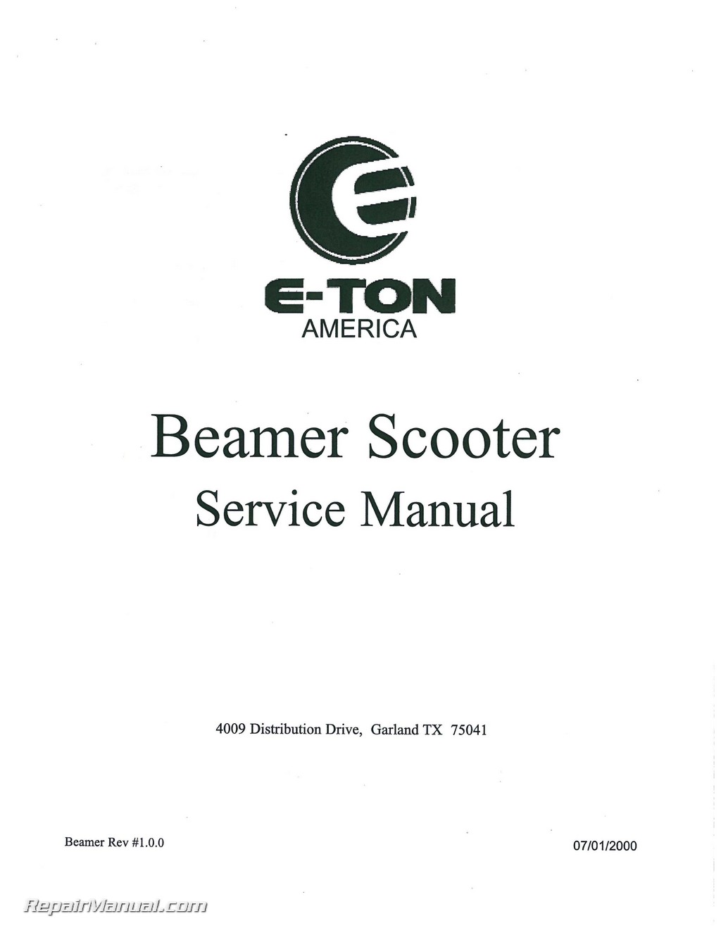Beamer Scooter Service Manual