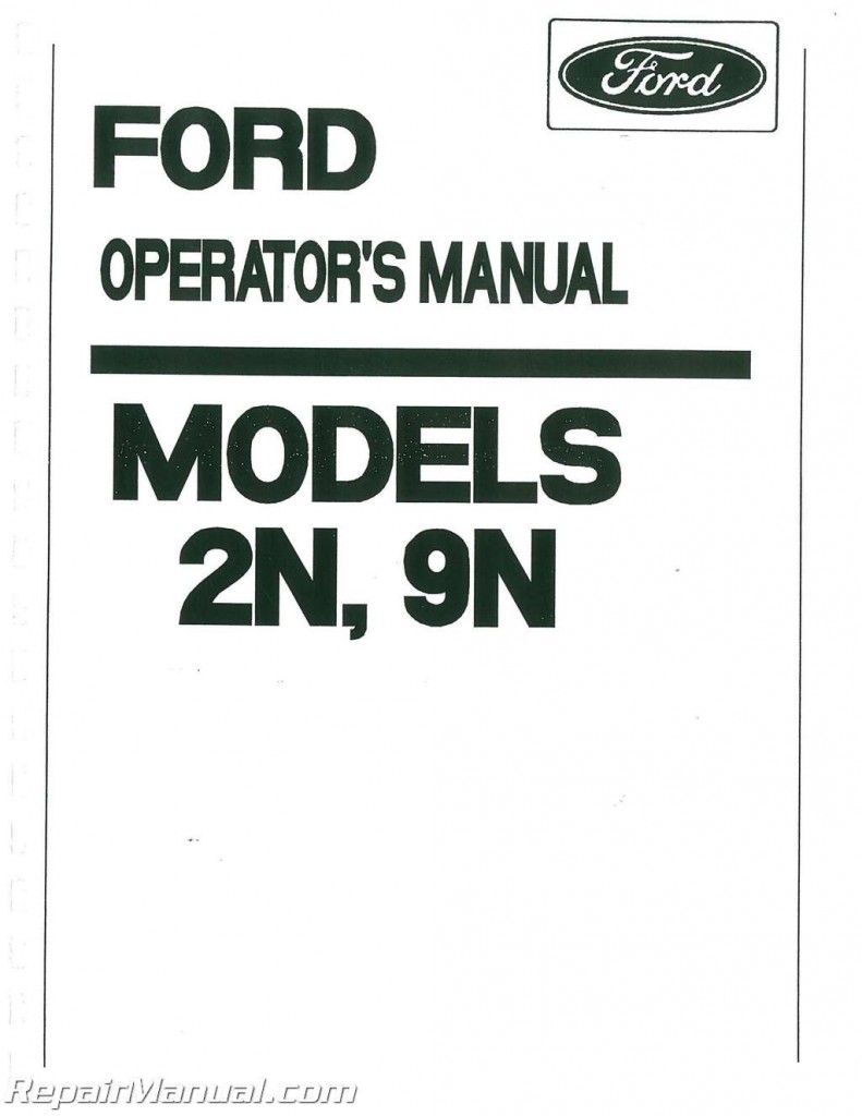 Ford 2n 9n Tractor Operators Manual