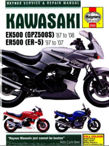 Haynes Kawasaki EX500 Ninja 500 ER500 1987-2008 Motorcycle Repair Manual