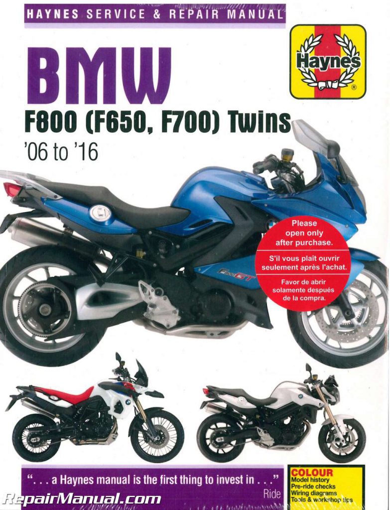 Haynes BMW F800 F650 Twins 2006-2016 Motorcycle Repair Manual