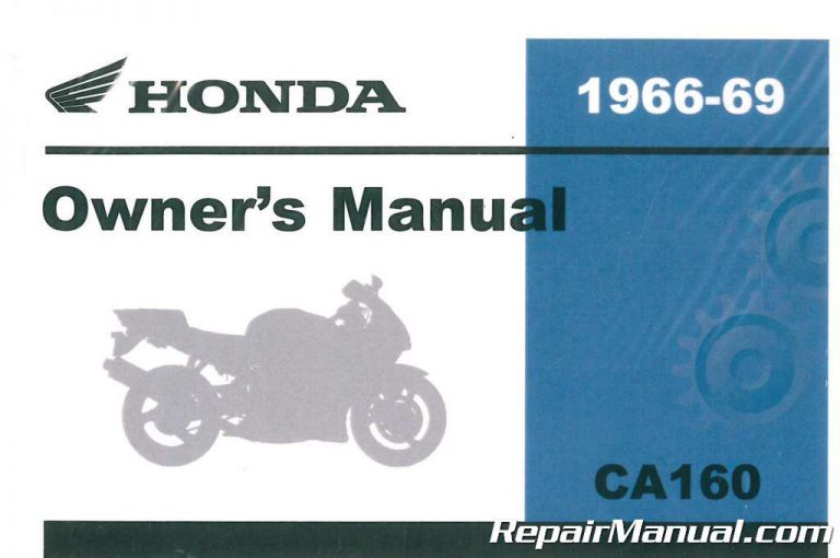 Honda 1966-1969 CA160 Touring Motorcycle Owners Manual