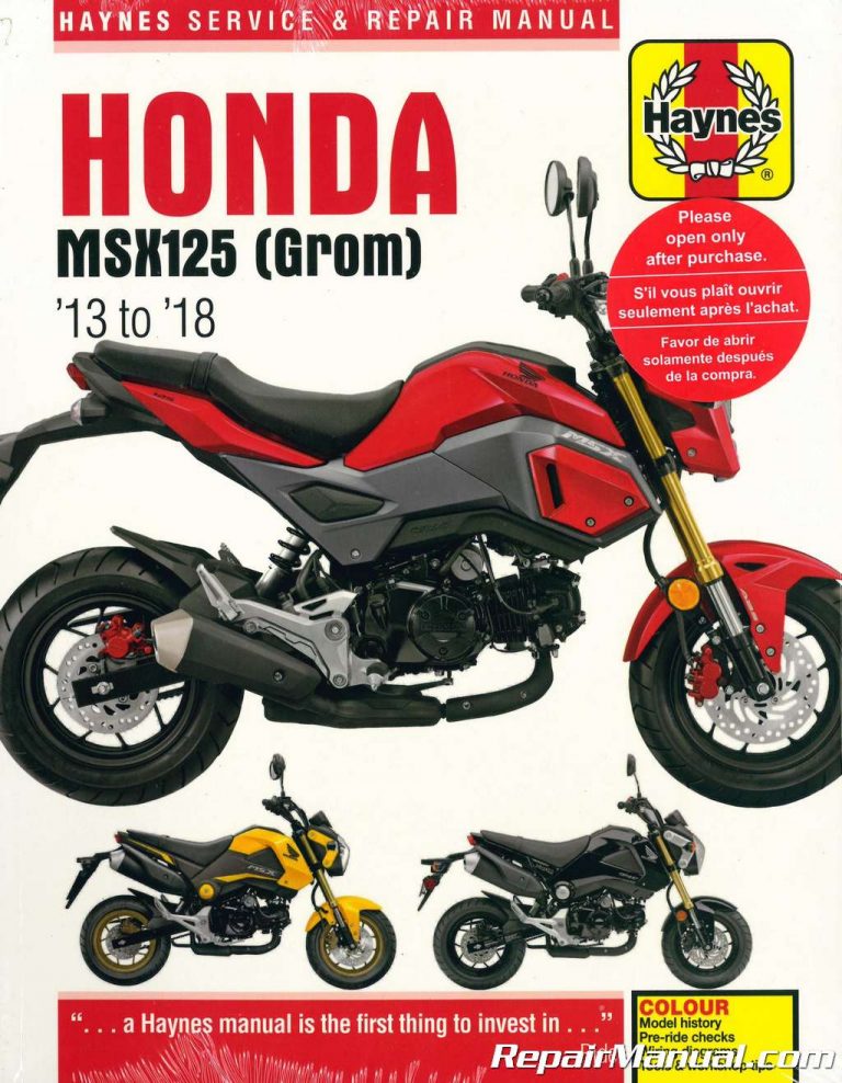 Honda 2013 2018 MSX125 Grom Motorcycle Repair Manual by Haynes