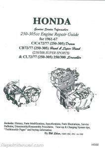 Honda 250cc 305cc Dream Hawk Engine Repair Guide