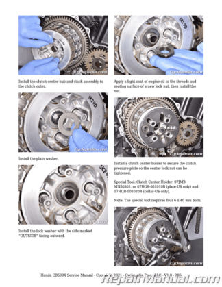 Honda CB500X Service Manual Printed Cyclepedia